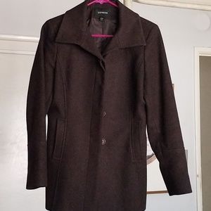 Jacket By Express , Brown 75% Wool Size 3/4